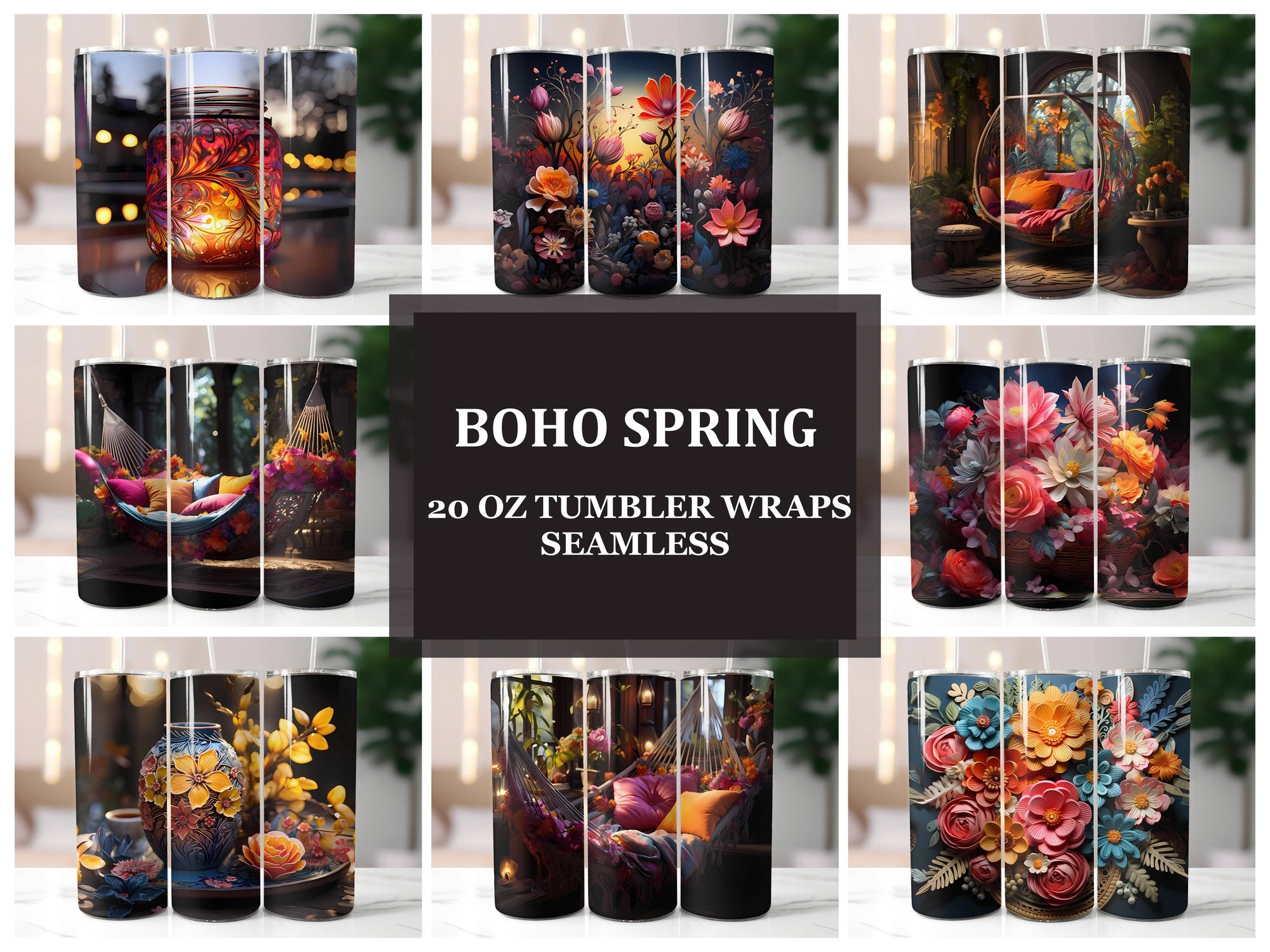 Boho Spring 4 Tumbler Wrap - CraftNest