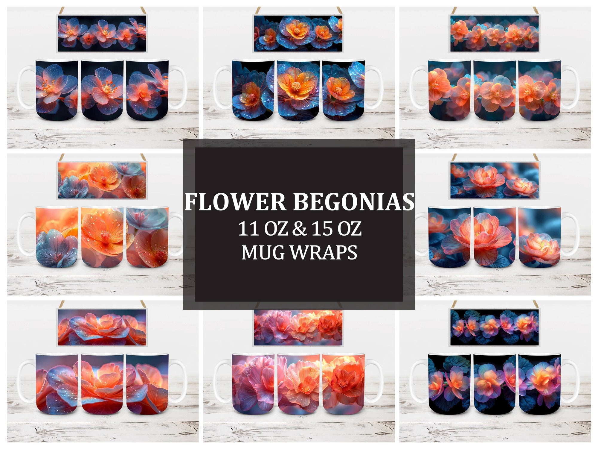 Flower Begonias 3 Mug Wrap - CraftNest