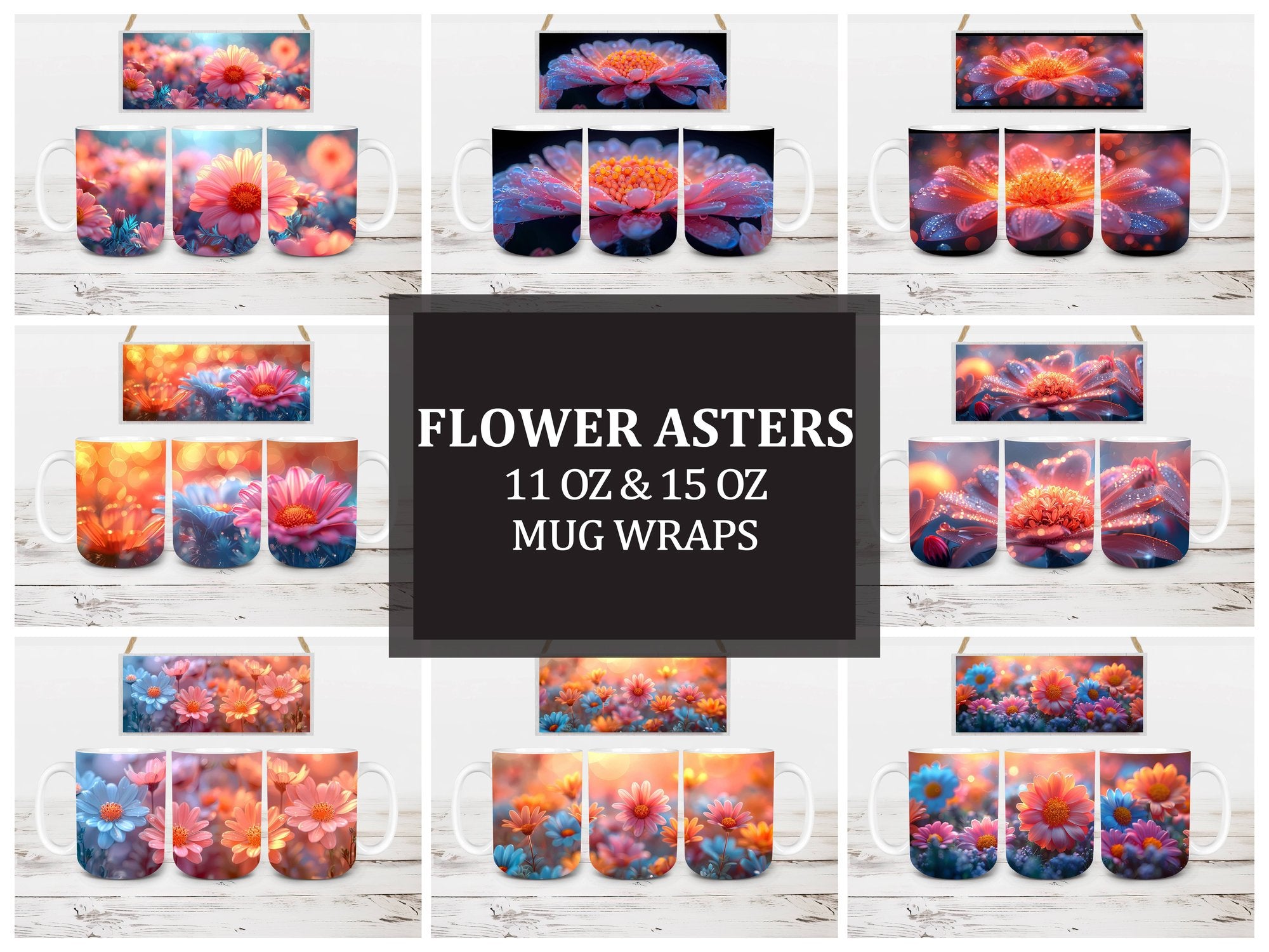 Flower Asters 2 Mug Wrap - CraftNest