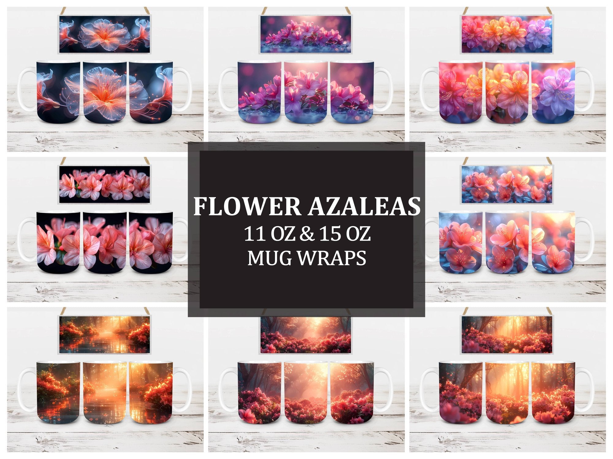 Flower Azaleas 8 Mug Wrap - CraftNest