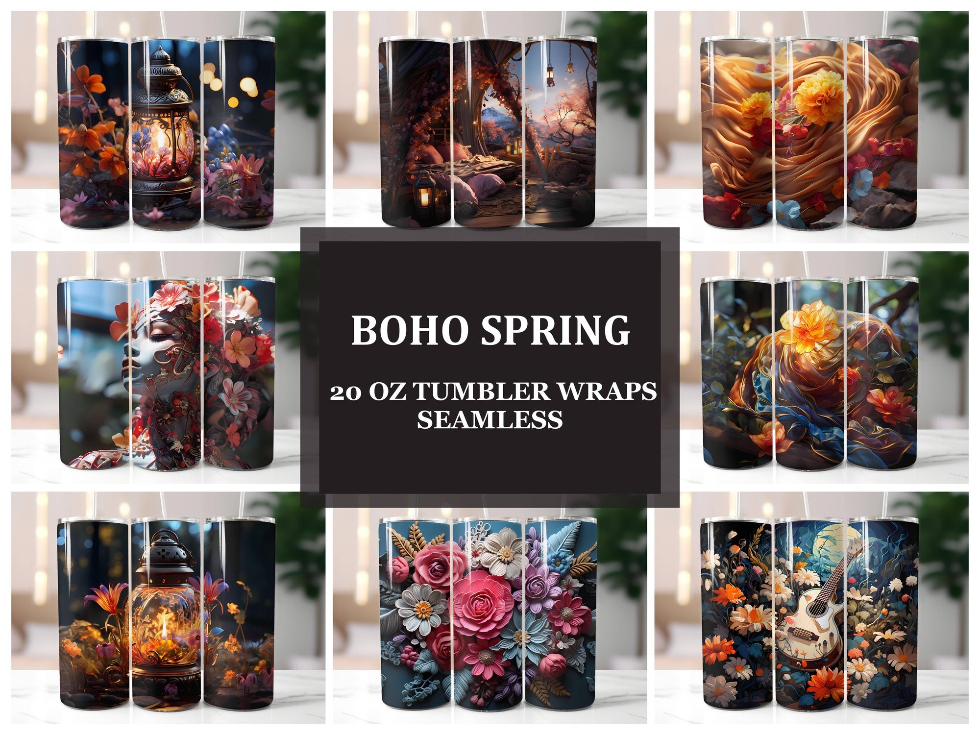 Boho Spring 3 Tumbler Wrap - CraftNest