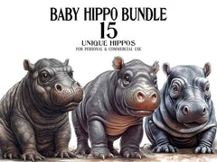 Baby Hippo Clipart - CraftNest