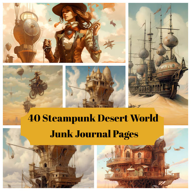 Steampunk Desert World Junk Journal Pages - CraftNest
