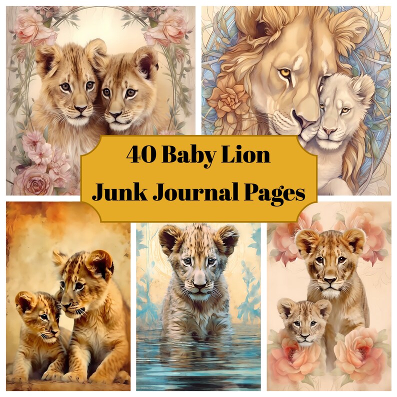 Baby Lion Junk Journal Pages - CraftNest
