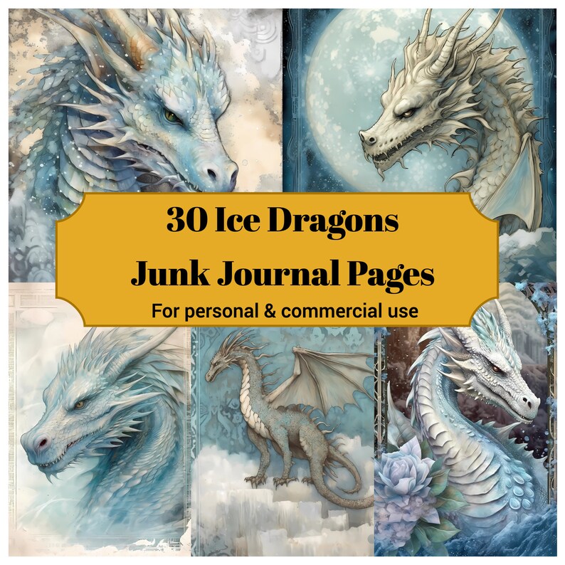 Ice Dragon Junk Journal Pages - CraftNest