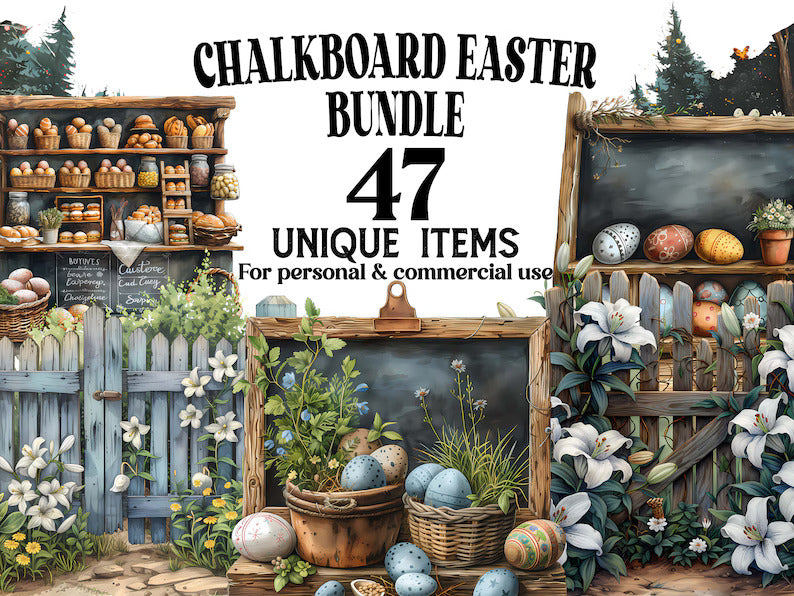 Chalkboard Easter Clipart - CraftNest