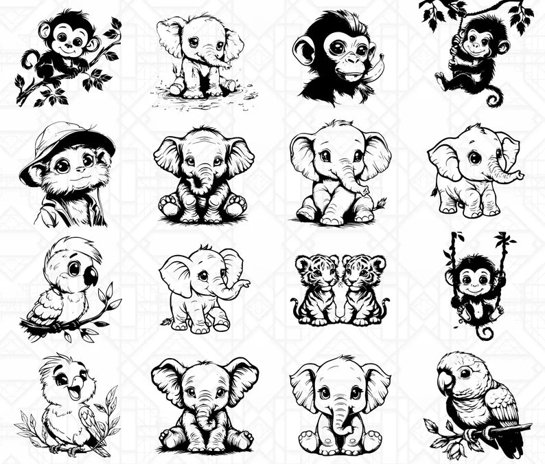 Cute Jungle Animals SVG Bundle