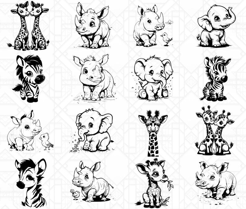 Cute Safari Animals SVG Bundle