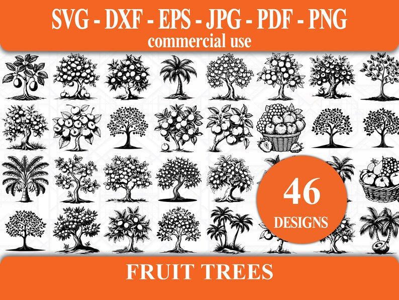 Fruit Trees SVG Bundle