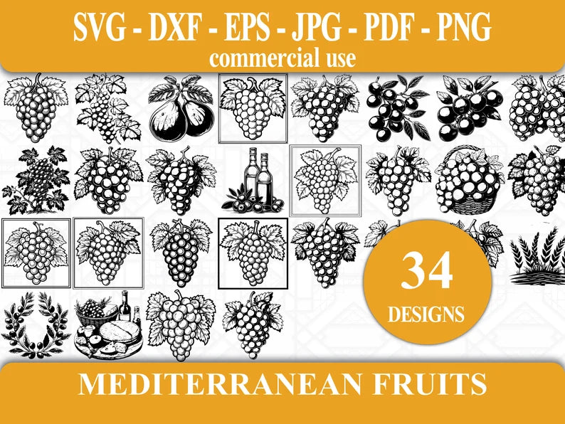 Mediterranean Fruits SVG Bundle