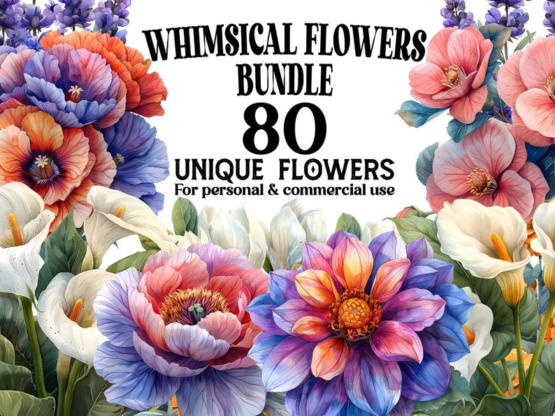 Whimsical Flowers Clipart