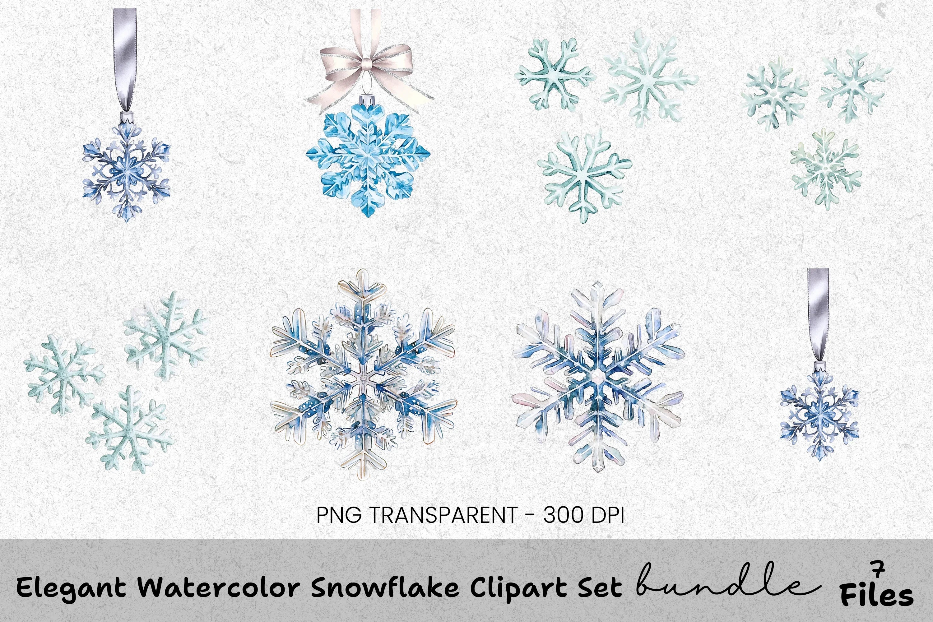 Elegant Snowflake Clipart Bundle