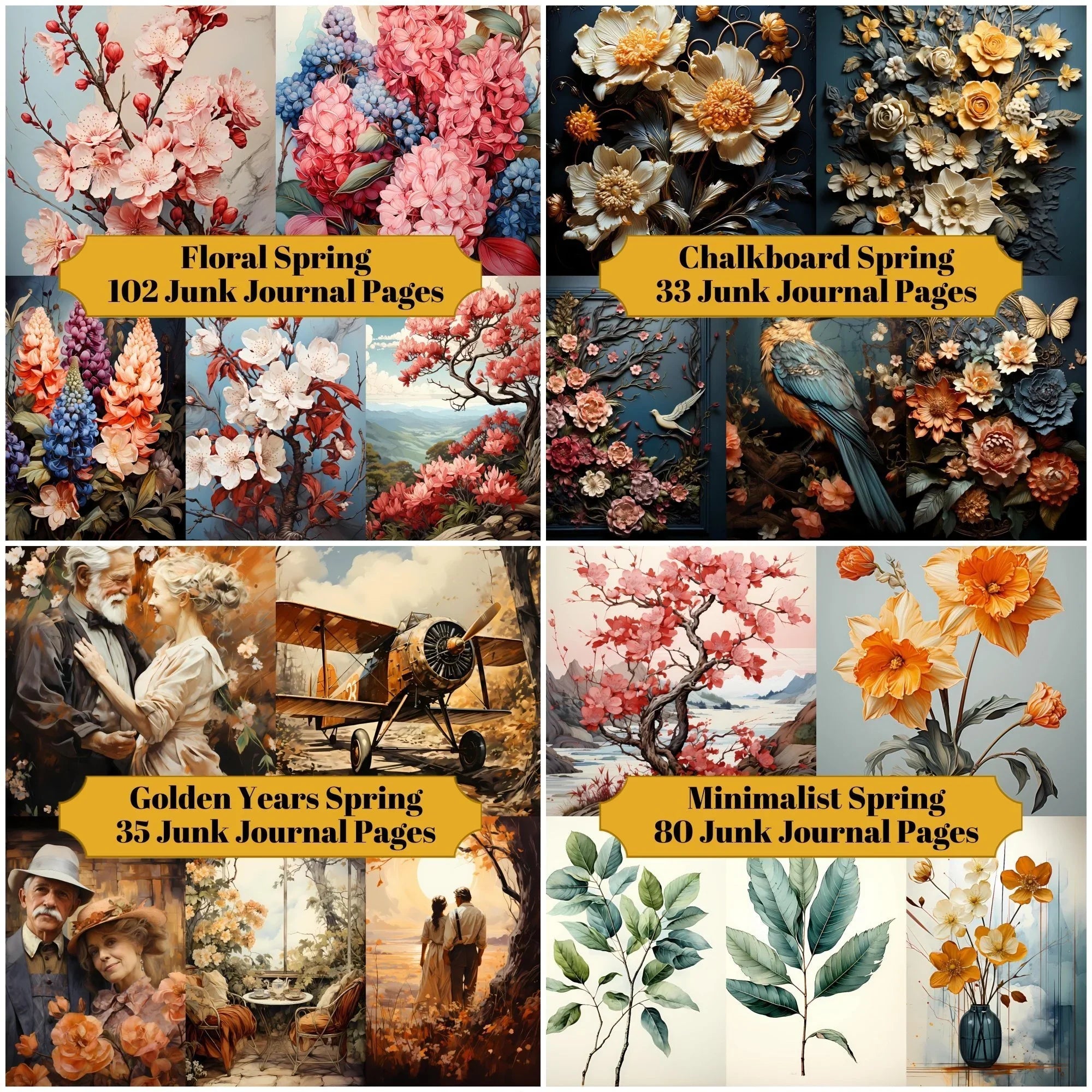Spring Junk Journals - Digital Crafting - Unlimited Downloads