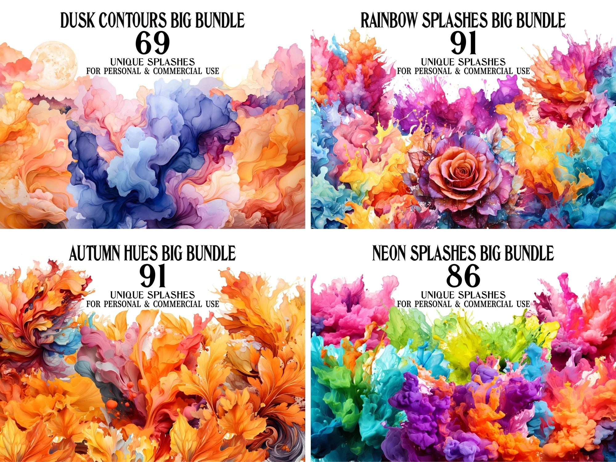 Splishee Splashes Clipart | CraftNest Digital Collection