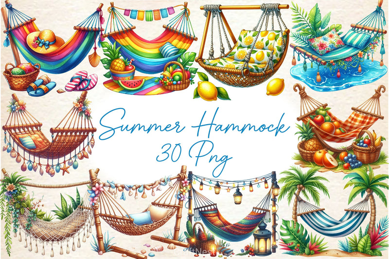 Summer Hammock Clipart Bundle - CraftNest - Digital Crafting and Art