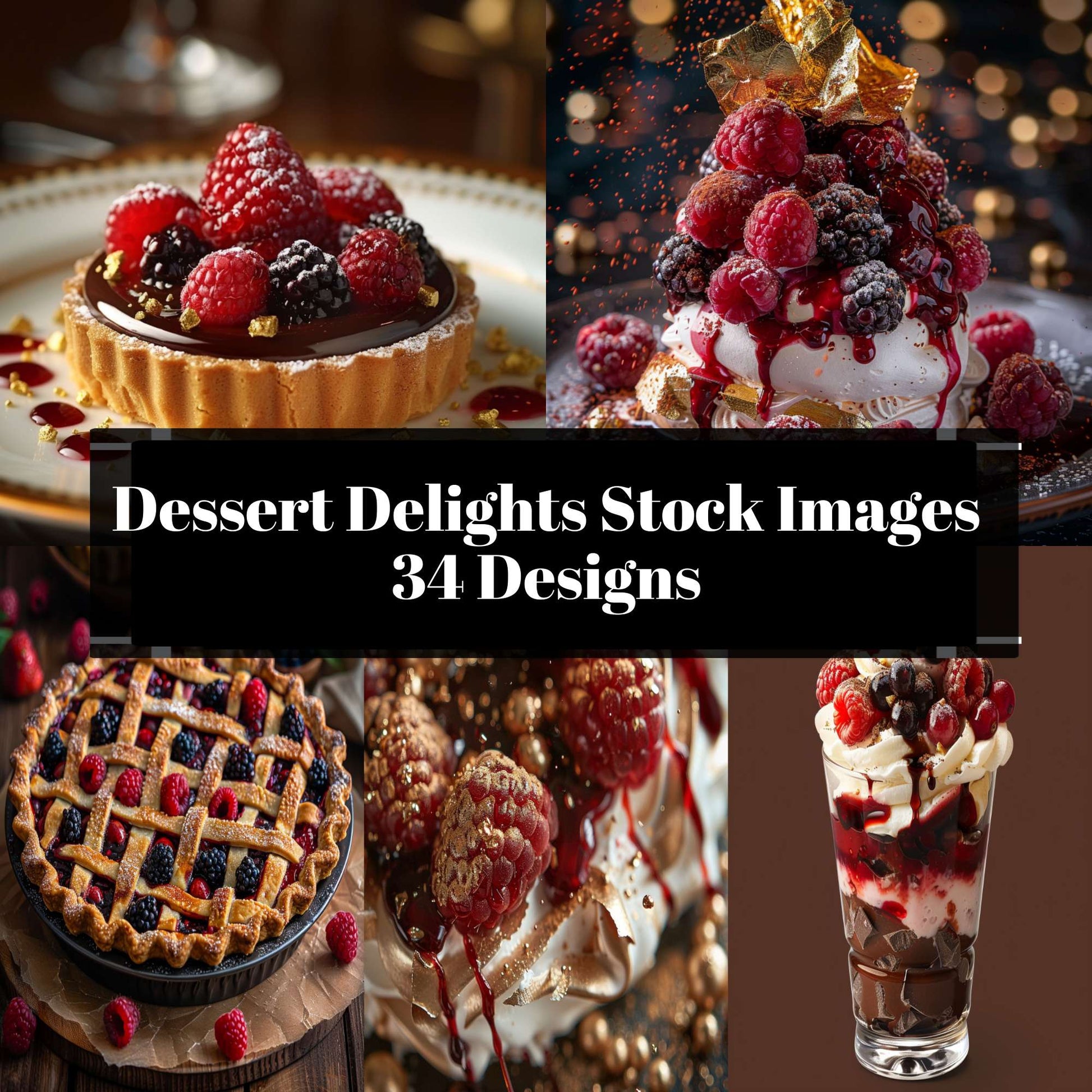 Dessert Delights Stock Images - CraftNest - Digital Crafting and Art