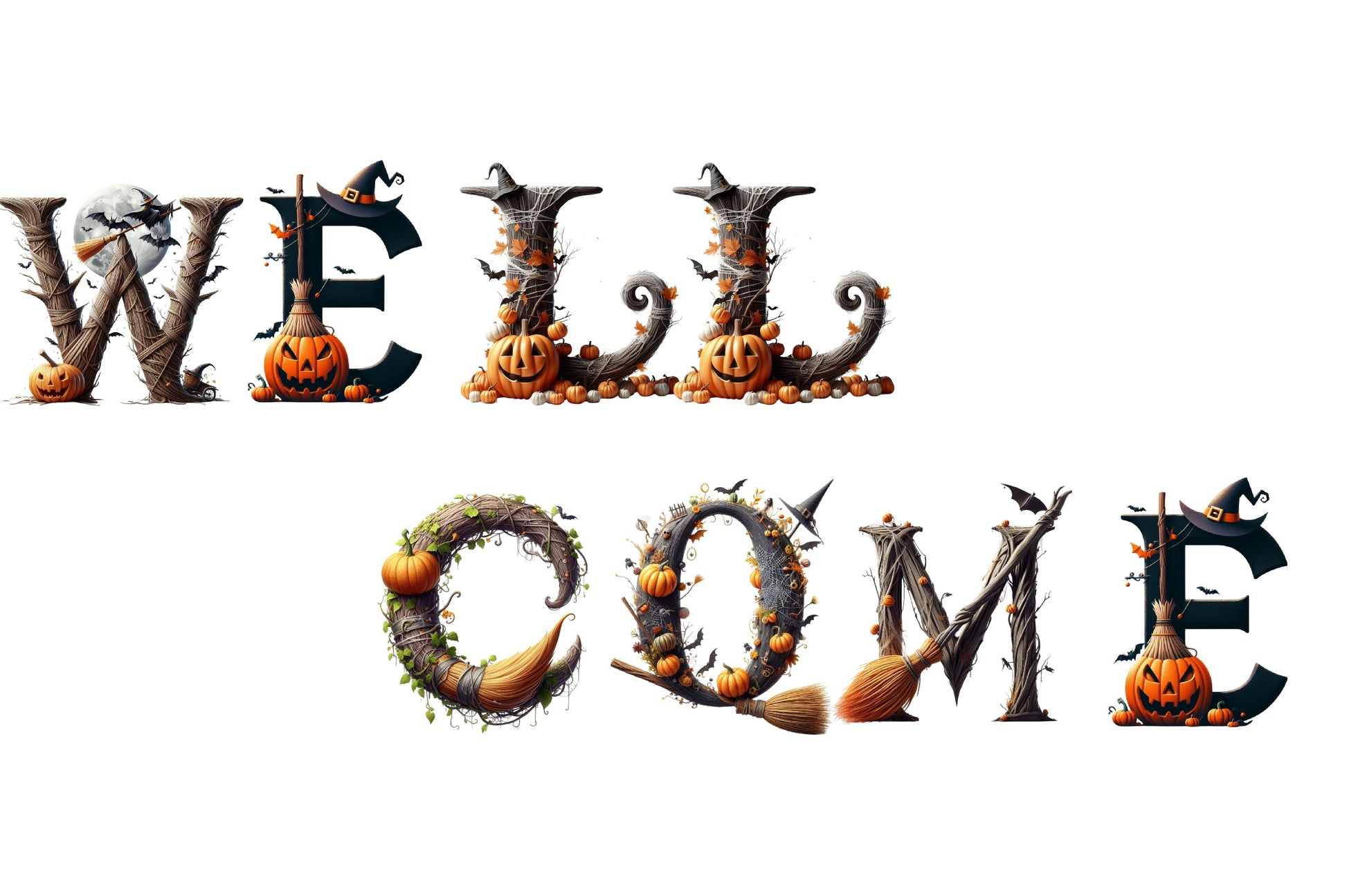 Broomstick Alphabet Clipart Bundle - CraftNest - Digital Crafting and Art