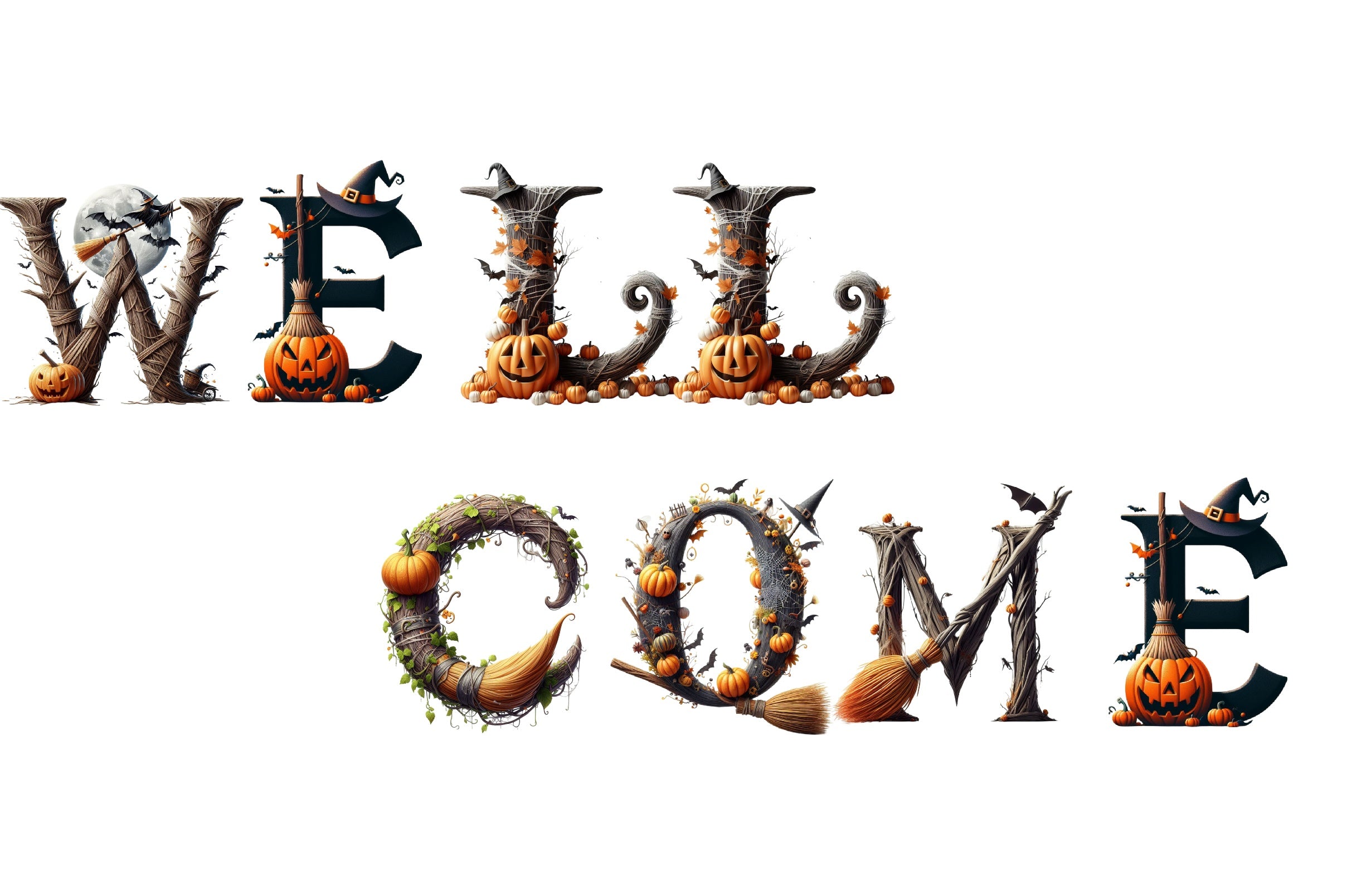 Broomstick Alphabet Clipart Bundle - CraftNest - Digital Crafting and Art