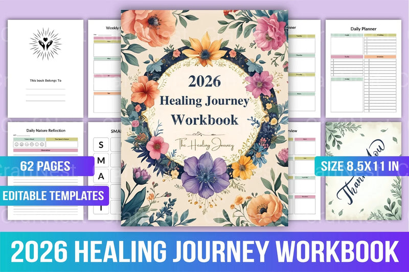 Healing Journey Workbook: A Guide to Personal Growth - CraftNest - Digital Crafting and Art