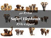 Afrikanische Safari -Elefanten Clipart