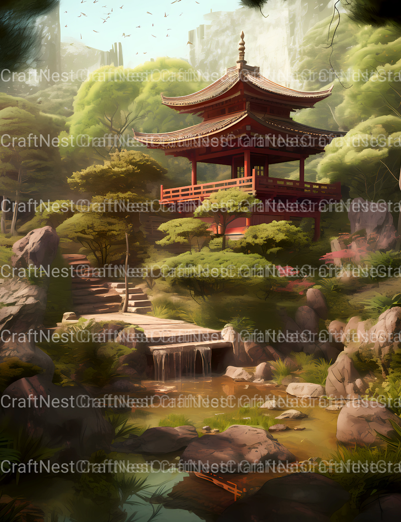 Japanese Garden Coloring Book - CraftNest - Digital Crafting and Art