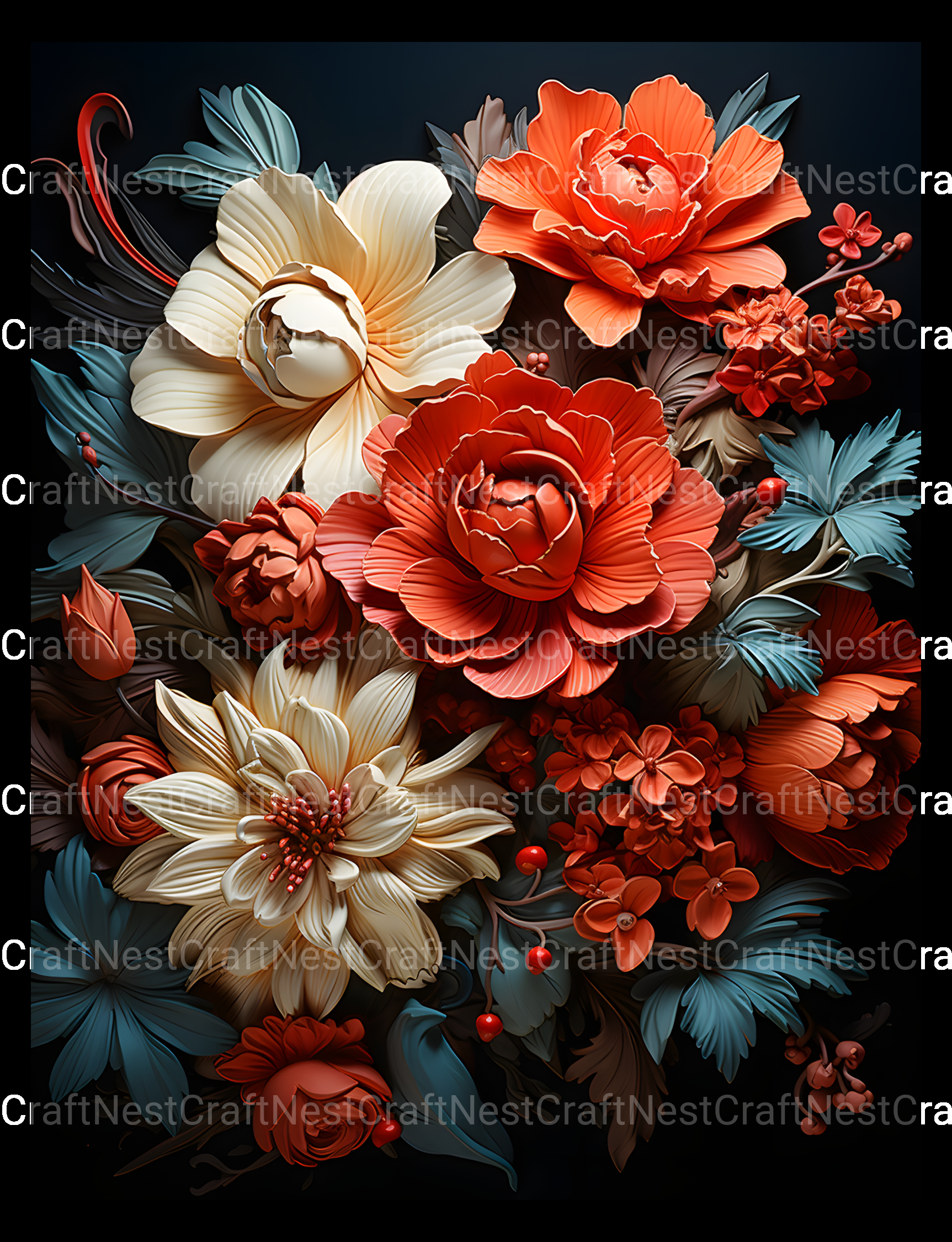 Flower Coloring Book 2 - CraftNest - Digital Crafting and Art