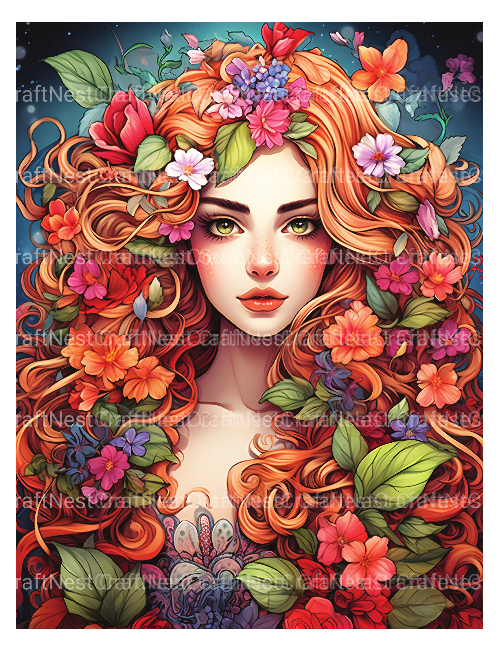 Flower Woman Coloring Book - CraftNest - Digital Crafting and Art