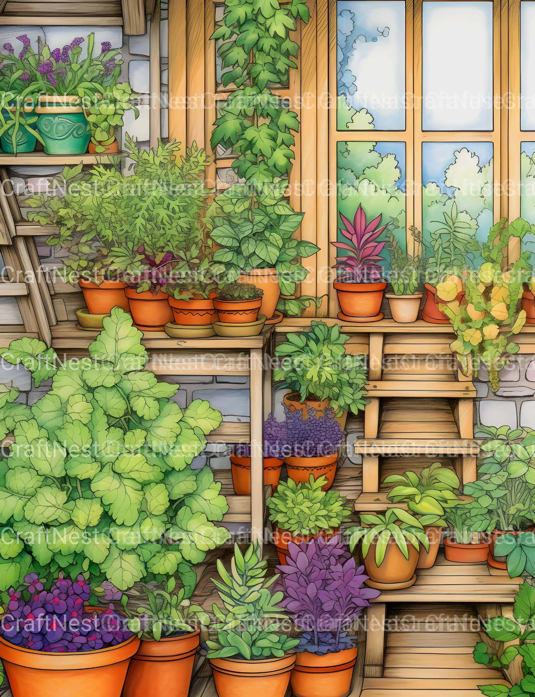Herb Garden Coloring Book - CraftNest - Digital Crafting and Art