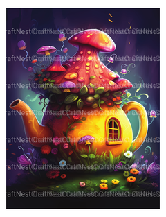 Teapot Fairy House Coloring Book - CraftNest - Digital Crafting and Art
