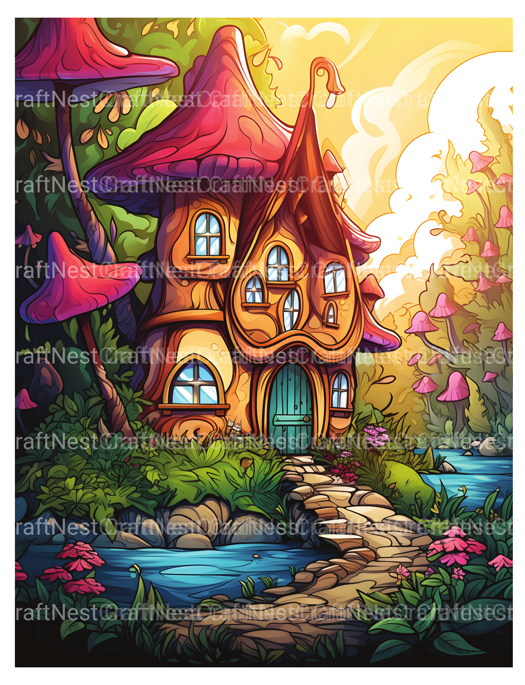 Fairy Houses Coloring Book - CraftNest - Digital Crafting and Art