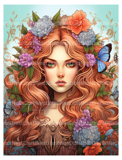 Flower Woman Coloring Book - CraftNest - Digital Crafting and Art