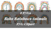 Boho Regenbogen Tiere Clipart