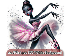 Ballerina with Black Hair - CraftNest - Digital Crafting and Art