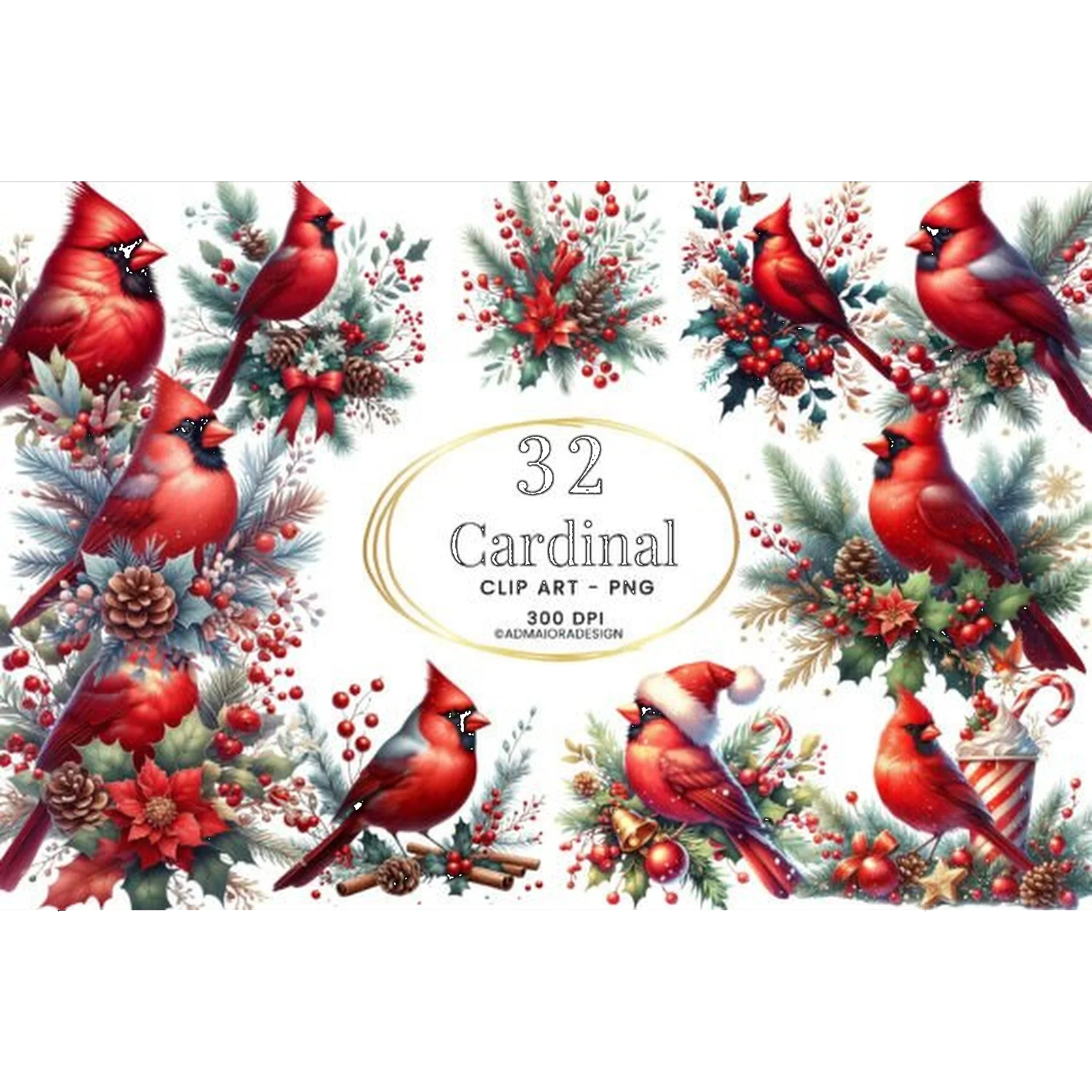 Cardinal Clipart - CraftNest - Digital Crafting and Art