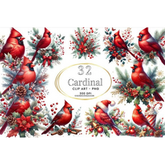 Cardinal Clipart - CraftNest - Digital Crafting and Art