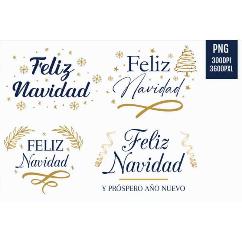 Feliz Navidad Christmas Clipart - CraftNest - Digital Crafting and Art