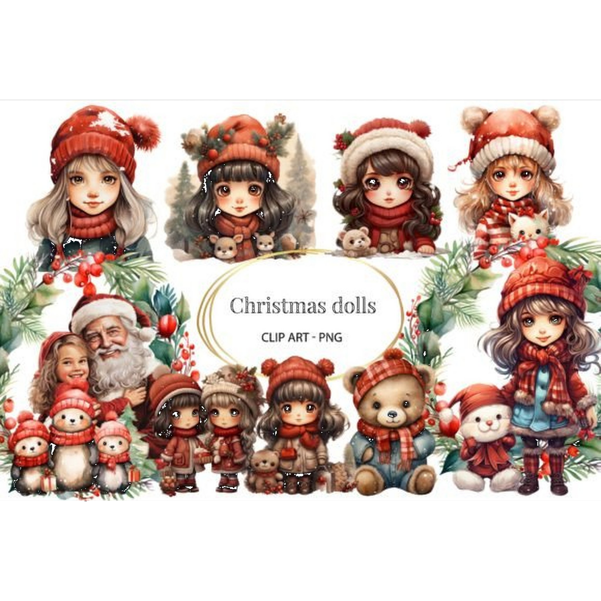 Christmas Doll Clipart - CraftNest - Digital Crafting and Art