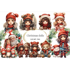 Christmas Doll Clipart - CraftNest - Digital Crafting and Art