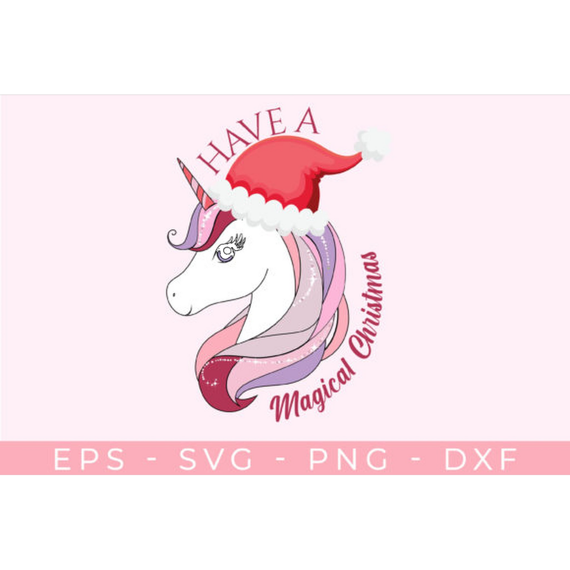 Christmas Unicorn SVG - CraftNest - Digital Crafting and Art