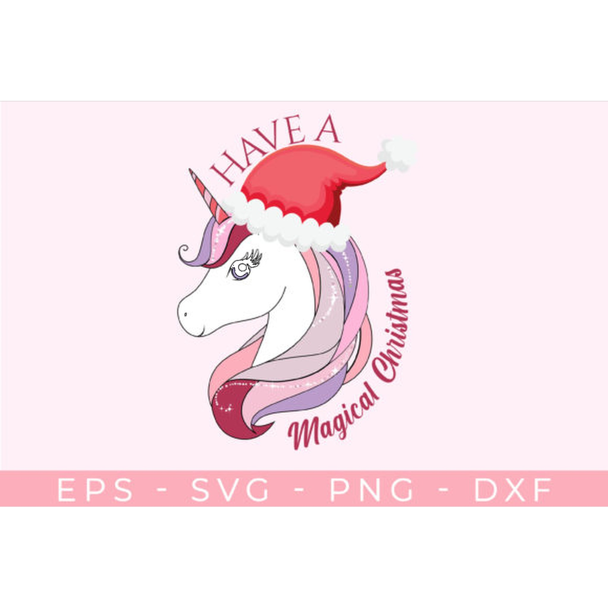 Christmas Unicorn SVG - CraftNest - Digital Crafting and Art