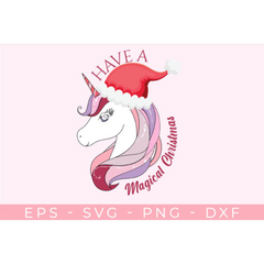 Christmas Unicorn SVG - CraftNest - Digital Crafting and Art