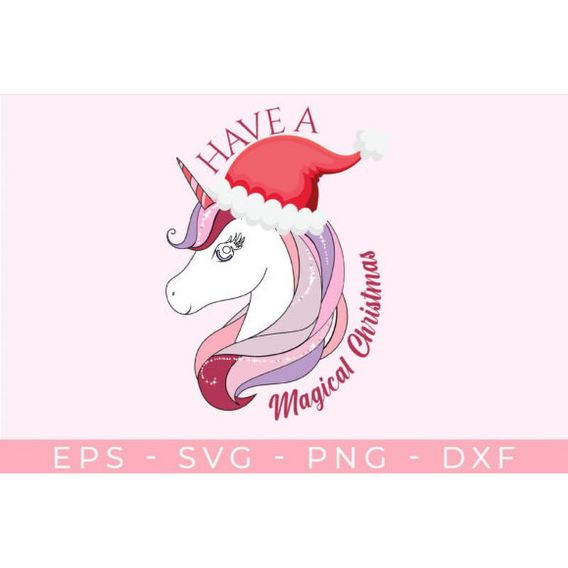 Christmas Unicorn SVG - CraftNest - Digital Crafting and Art