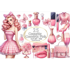 Coquette Pink Cosmetic Clipart - CraftNest - Digital Crafting and Art