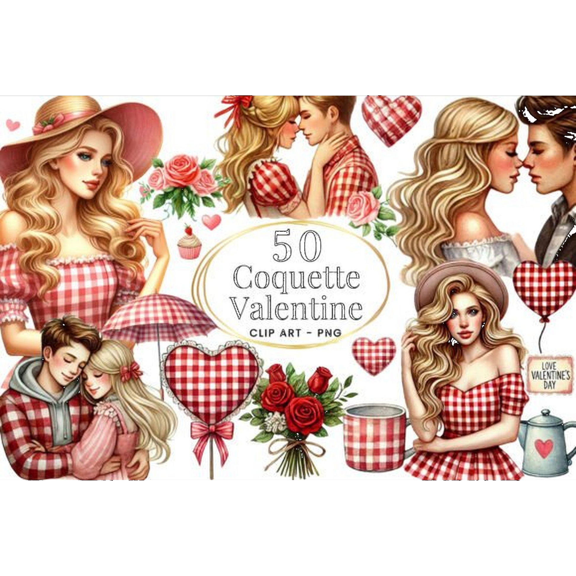 Coquette Valentine Clipart - CraftNest - Digital Crafting and Art