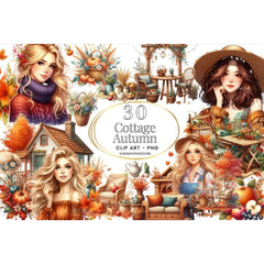 Cottage Autumn Clipart - CraftNest - Digital Crafting and Art