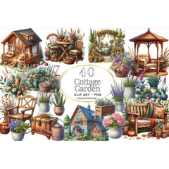 Cottage Garden Clipart - CraftNest - Digital Crafting and Art