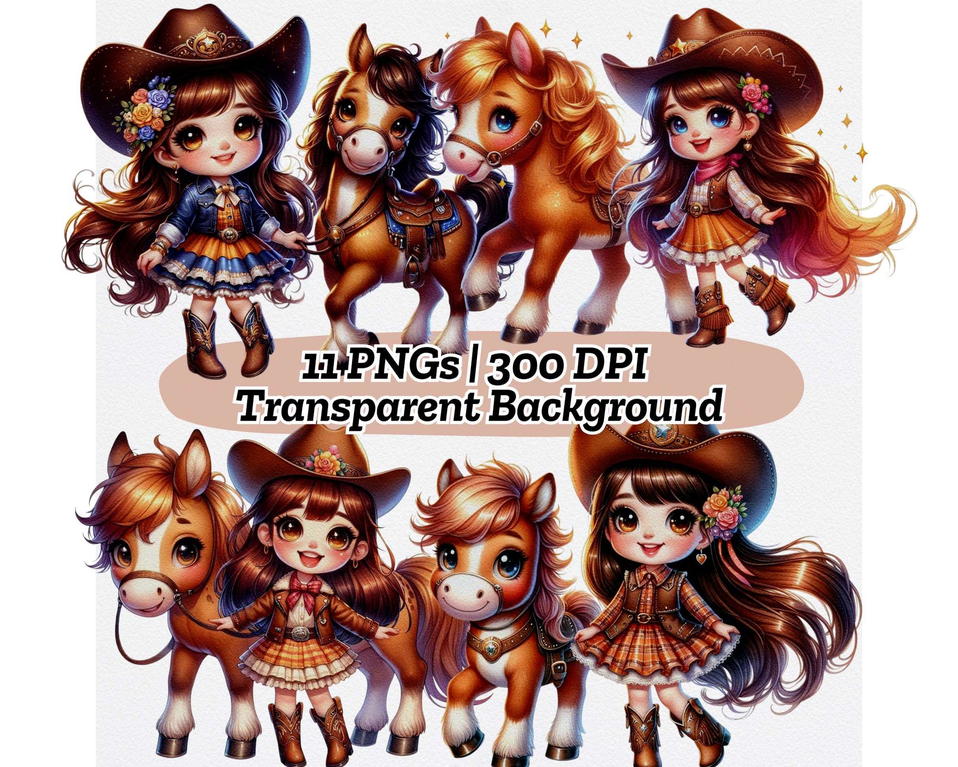 Cute Girl with Horse - CraftNest - Digital Crafting and Art