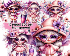 Cute Gnome with Wings and Tropical Flowers - CraftNest - Digital Crafting and Art