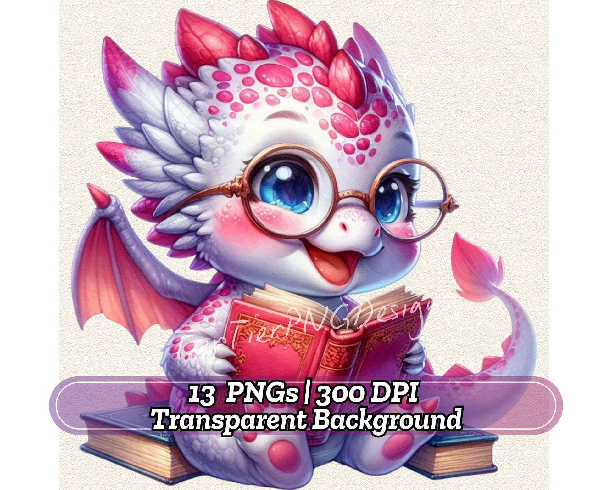 Dragon and Books - CraftNest - Digital Crafting and Art