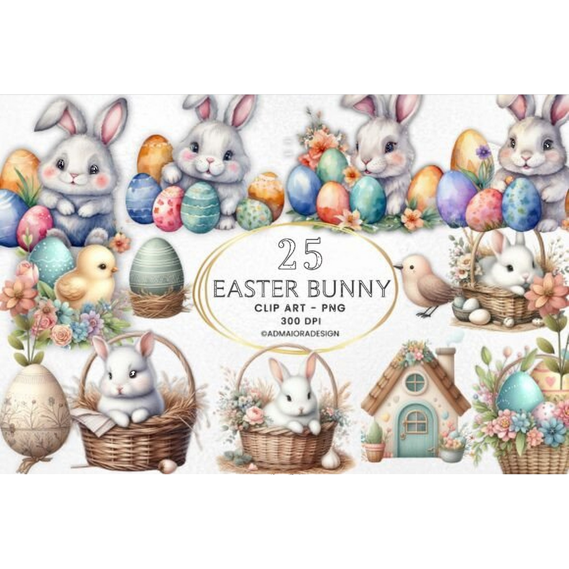Easter Bunny Clipart - CraftNest - Digital Crafting and Art